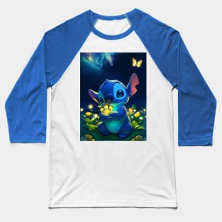 Stitch flower garden Baseball T-Shirt